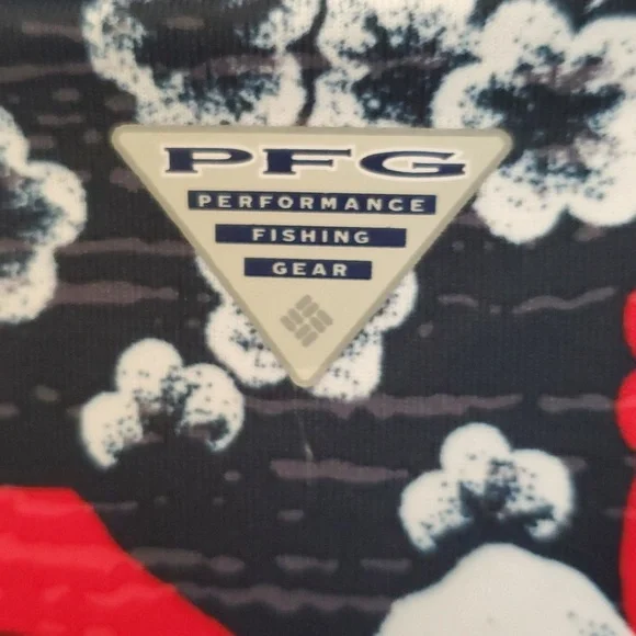 Columbia PFG Dress, Tropical Floral Patterns, Red, White & Blue, Size L - Picture 6 of 11